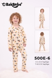 BAKBEBE-500E-6/1 PAPAĞAN DESENLİ PİJAMA TAKIMI