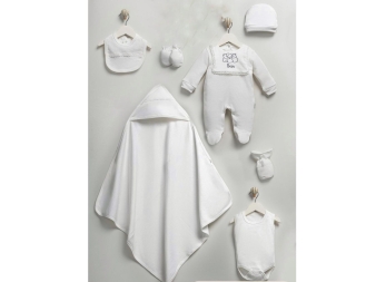 ERKEK 1/1 AY BEAR NAKIŞLI 7 Lİ HASTANE ÇIKIŞ SETİ