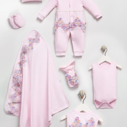 KIZ 1/3 AY RENKLİ GÜLLÜ DANTELLİ 7 Lİ ZIBIN SET