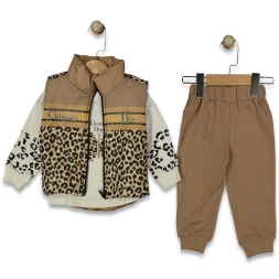 KIZ 9/24 AY CHRİSTİON DİOR LEOPARLI ÜÇLÜ TAKIM