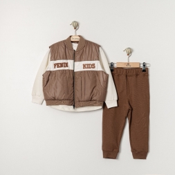 ERKEK 9/24 AY FENDİ NAKIŞ ÜÇLÜ TAKIM