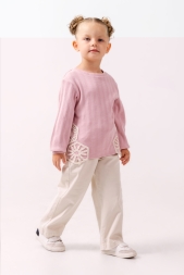 Tuffy Dantel Detaylı Jakarlı Örme Kumaş Kız Çocuk Sweatshirt-01395