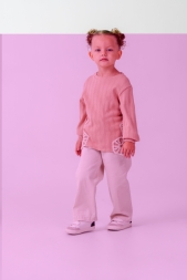 Tuffy Dantel Detaylı Jakarlı Örme Kumaş Kız Çocuk Sweatshirt-01665