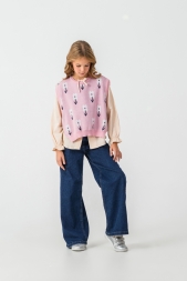 Tuffy Kız Çocuk Çiçek Detaylı Üçlü Triko Takım-03115