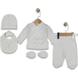 UNISEX 0/3 AY AY YILDIZLI AYI DESEN 5 PARÇA ZIBIN