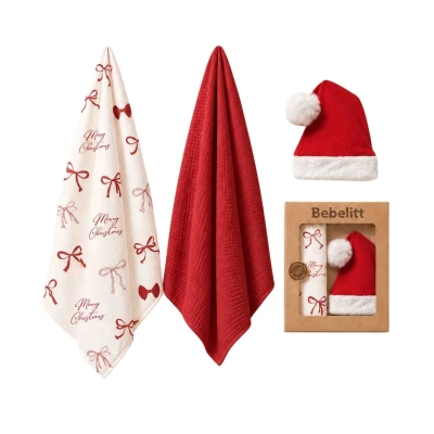 UNISEX 12/12 AY CHRİSTMAS KURDELELİ ŞAPKALI BATTAN
