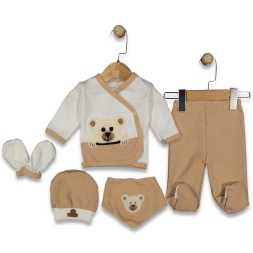 UNISEX 1/3 AY 5 Lİ ORGANİK PANDA LÜX SET
