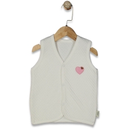 UNISEX 1/3 YAŞ KALPLİ KAPİTONE TEK KAT YELEK