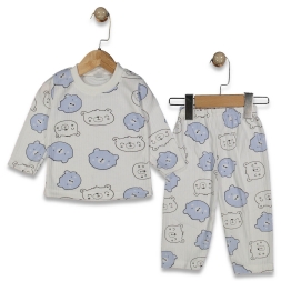 UNISEX 1/3 YAŞ RAPORLU SEVİMLİ AYİ DESEN PİJAMA