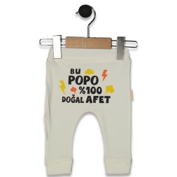 UNISEX 1/9 AY DOGAL AFET BASKILI MANSETLİ TEK ALT