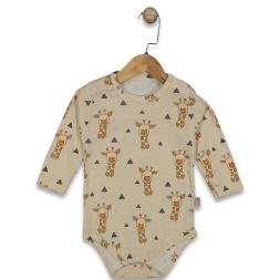 UNİSEX 3/18 AY ZÜRAFA BASKILI  ÇITÇITLI BADİ