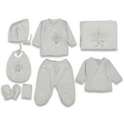 UNISEX 3/3 AY KADİFE 8 Lİ SET TAŞ BASKILI