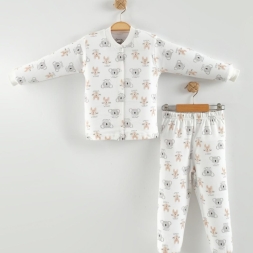 UNISEX 3/6 YAŞ PANDA KAFALI  ÇITÇITLI PİJAMA