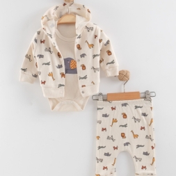 UNISEX 3/9 AY HAYVANLAR ALEMİ 3\'LÜ TAKIM