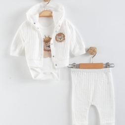 UNISEX 3/9 AY MİNİK ASLAN 3\'LÜ TAKIM