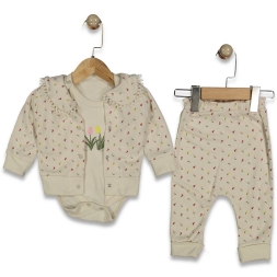 UNISEX 3/9 AY MİNİK LALE 3\'LÜ TAKIM