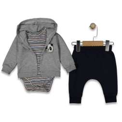 UNISEX 6/18 AY PANDALI 3’LÜ ZIBINLI TAKIM