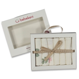 UNISEX 6/6 AY KUTULU MÜSLİN MENDİL 6 LI