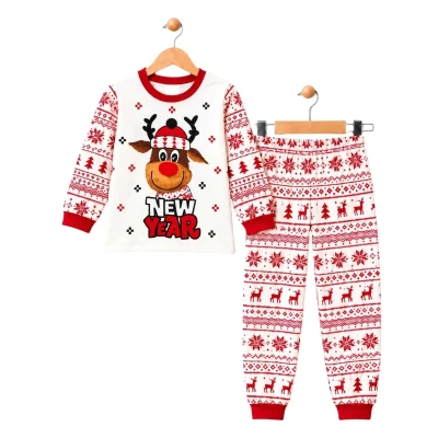 UNISEX 7/9  YAŞ PENYE ETNİK DESEN PİAJAMA TAKIM