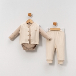 UNISEX 9/18 AY BADİSİ BASKILI GENİŞ RAPORLU YELEKL