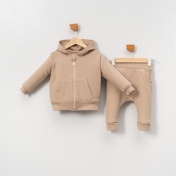 UNISEX 9/18 AY FERMUARLI KAPÜŞONLU 2’Lİ TAKIM