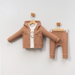 UNISEX 9/24 AY ZÜRAFA NAKIŞLI 3’LÜ WAFFLE TAKIM