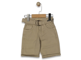 ERKEK 1/4 YAŞ KEMERİ DENİM YAZILI KETEN KAPRİ