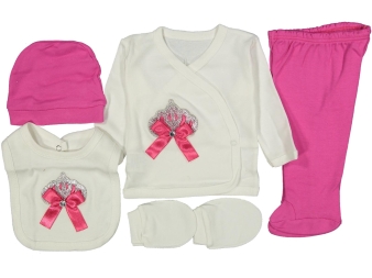 KIZ 0/3 AY TAŞLI TAÇ 5Lİ ZIBIN SETİ