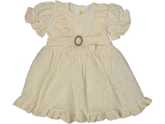 KIZ 2/5 YAŞ ÇİÇEK MOTİFLİ DANTEL ELBİSE