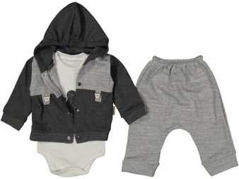 ERKEK 3/9 AY AYICIKLI 3LÜ KAPŞONLU TAKIM 