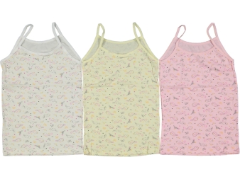 KIZ 4/5  YAŞ KARIŞIK DESENLİ İP ASKI ATLET 