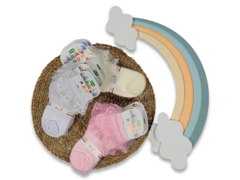 KIZ 11/12 YAŞ AYAKLI LÜKS DANTELLİ ÇORAP 