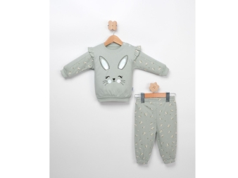 KIZ 12/24 AY ÇİÇEKLİ İKİLİ TAKIM