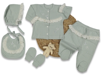 KIZ 1/3 AY YUSUFÇUK NAKIŞLI FİSTOLU 5Lİ ZIBIN SET 