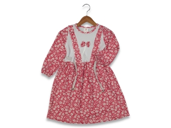 KIZ 5/11 YAŞ ÇİÇEKLİ KOLLU ELBİSE