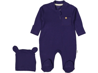 UNISEX 3/9 AY KENDİNDEN ELDİVENLİ ŞAPKALI TULUM