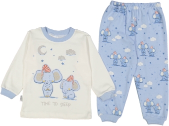 UNISEX 3/4 YAŞ FİL KARDEŞLER BASKILI 2'Lİ TAKIM