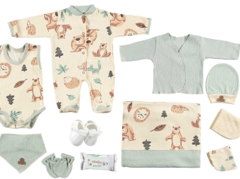 ERKEK 0/3 AY AYI BASKILI 10 LU ORGANİK LÜX ZIBIN S