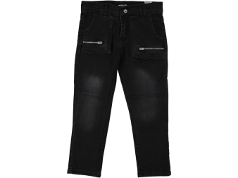 KIZ 8/12 YAŞ KORGO CEPLİ FERMUARLI SİYAH KOT PANTOLON