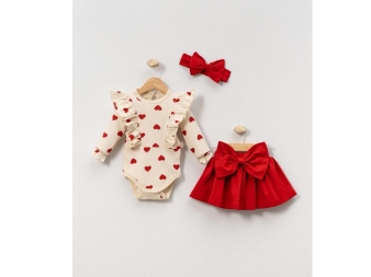 KIZ 3/9 AY KALPLİ FIRFIRLI ETEKLİ 3LÜ TAKIM