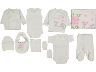 KIZ 1/3 AY GÜL KANAVİÇE NAKIŞLI 10 LU ZIBIN SET