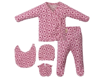 KIZ 1/1 AY ETNİK DESENLİ 5Lİ ZIBIN SET