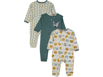 UNISEX 9/18 AY FERMUARLI ÇAM AĞAÇLI HAYVAN BASKILI TULUM