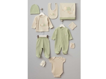 UNISEX 0/3 AY GÜLEN KAPLIMBAĞA 10 PARÇA ZIBIN SETİ