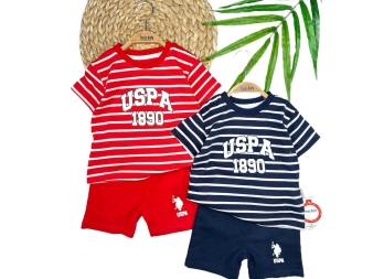 ERKEK 2/5 YAŞ AT BASKILI ÇİZGİLİ KISA KOLLU TAKIM