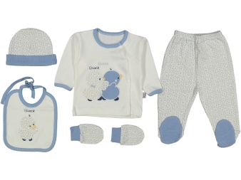 ERKEK 1/3 AY RAKAMLI ÖRDEK NAKIŞLI 5LI ZIBIN SET