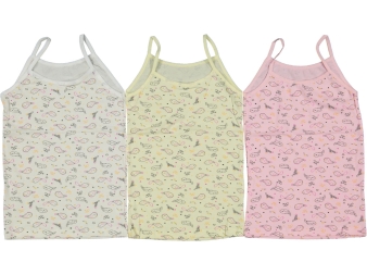 KIZ 6/7  YAŞ KARIŞIK DESENLİ İP ASKI ATLET