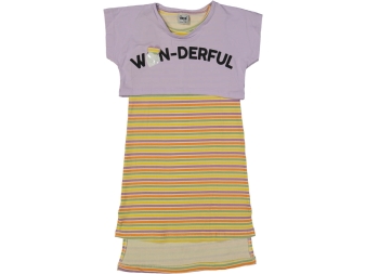 KIZ 7/10 YAŞ WONDERFUL BASKILI ELBİSE 