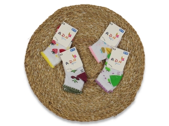 KIZ 0/1 AY KARIŞIK DESENLİ SOKET ÇORAP 