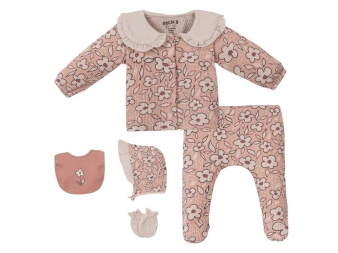 KIZ 1/1 AY HANA YAKALI ÇİÇEKLİ 5Lİ SET